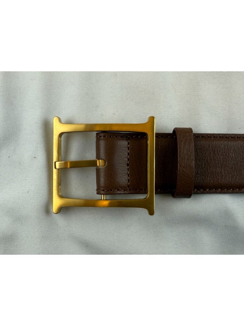 Helsa Brown Leather Logo Belt Size S - Picture 2 of 6